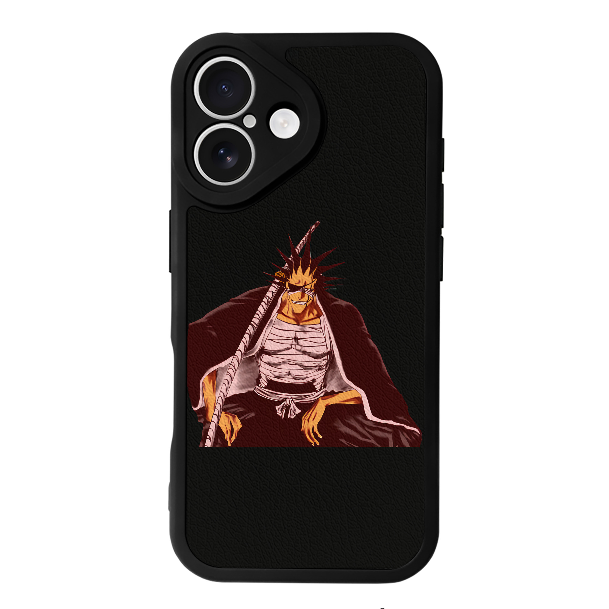 （画像用） ブリーチ ざらき けんぱち BLEACH Zaraki Kenpachi 【iPhone 16シリーズ対応】シリコンスマホケース（レザー調） 材質：シリコン